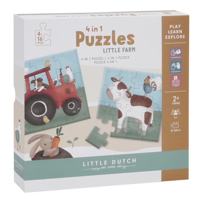Little Dutch - 4 In 1 Puzzles - Little Farm