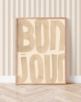 Bonjour' - Word Art Print