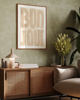 Bonjour' - Word Art Print