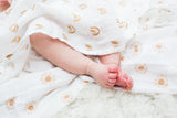 Lulujo - 2 Pack Cotton Swaddles - Rainbows / Suns (100cm x100cm)