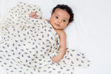 Lulujo - 2 Pack Cotton Swaddles - Blackbird / Mudcloth (100cm x100cm)