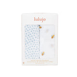 Lulujo - 2 Pack Cotton Swaddles - Bees / Dots (100cm x100cm)