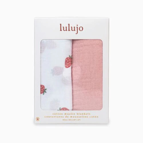 Lulujo Cotton Muslins  - Strawberry