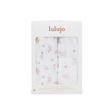 Lulujo - 2 Pack Cotton Swaddles - Kitty Cat / Flower Field (100cm x100cm)