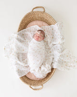 Lulujo - 2 Pack Cotton Swaddles - Kitty Cat / Flower Field (100cm x100cm)