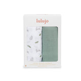 Lulujo - 2 Pack Cotton Swaddles - Bunnies / Fern (100cm x100cm)