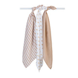 Lulujo - 3 Pack Mini Muslin Cloths - Rainbows
