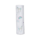 Lulujo - Muslin Swaddle - Rainbows & Unicorns (120cm x 120cm)