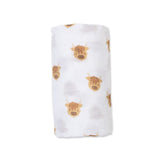Lulujo - Muslin Swaddle - Highland Cows (100cm x 100cm)