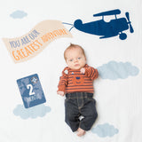 Lulujo - Single Cotton Swaddle & Cards Gift Set- Greatest Adventure