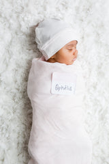 Lulujo - Bamboo Hat and Swaddle Blanket Gift Set - Pink