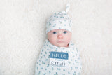 Lulujo - Bamboo Hat and Swaddle Blanket Gift Set - Blueberries