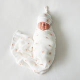 Lulujo - Bamboo Hat and Swaddle Blanket - Daisies