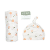 Lulujo - Bamboo Hat and Swaddle Blanket Gift Set - Peaches