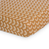 Lulujo - Cotton Fitted Cot  Sheet - Mudcloth (135cm x 70cm)