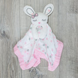 Lulujo - Cotton Muslin Lovie - Pink Bunny