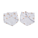 Lulujo - 2 pack Bandana Bib - Rainbows & Suns