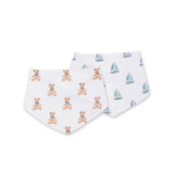 Lulujo - 2 pack Bandana Bib - Vintage Bear & Sailboats