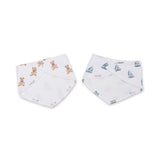 Lulujo - 2 pack Bandana Bib - Vintage Bear & Sailboats