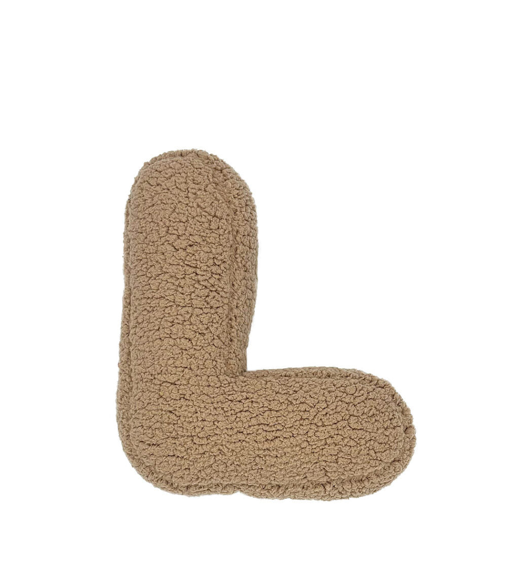 Boucle Letter Cushion-Beige