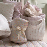 Large Quilted Storage Basket - Anemone / Pink Check