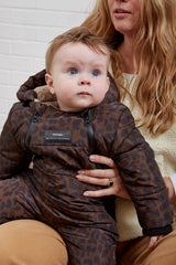 ANDERS Eco Snowsuit - Chocolate Leopard (Footless)