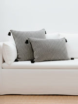 Minimalist Knit Cushion Cover (Set of X2) - Beige / Black