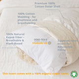 MINICAMP Full Body Pillow for Sleeping & Lumbar Support with Organic Cover in Milk White