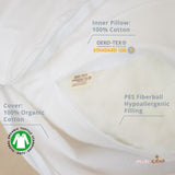 MINICAMP Full Body Pillow for Sleeping & Lumbar Support with Organic Cover in Milk White