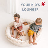 MINICAMP Large Round Nest Play Mat & Kids Lounger in Ecru