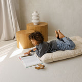 MINICAMP Tufted Canvas Floor Cushion, French Style Pillow in Natural Ecru