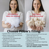 MINICAMP U-Shaped Pregnancy Pillow with Natural Sateen Cotton Cover in Stone Blue | Kapok or PES Filling