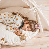 MINICAMP Large Floor Cushion With Pom Poms in Ecru