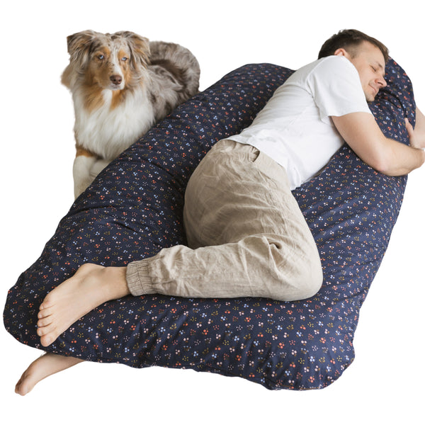 MINICAMP Comfort Pillow for Men and Women With Organic Cover in Navy Blue | Kapok or PES Filling