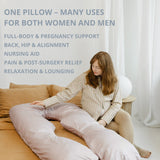 MINICAMP U-Shaped Maternity Pillow with Natural Sateen Cotton Cover in Shell Pink | Kapok or PES Filling