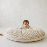 MINICAMP large kids floor cushion with a soft minky corduroy-style fabric in ecru