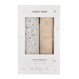 Organic Cotton Baby Muslin Swaddles, Set of 2 - Nature Trail / Natural