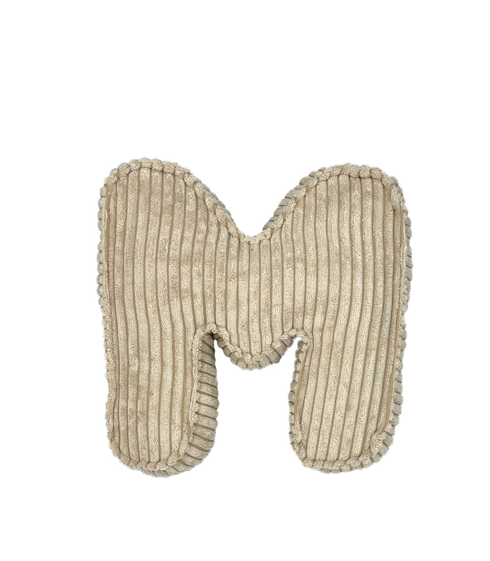 Corduroy Letter Cushion-Off White