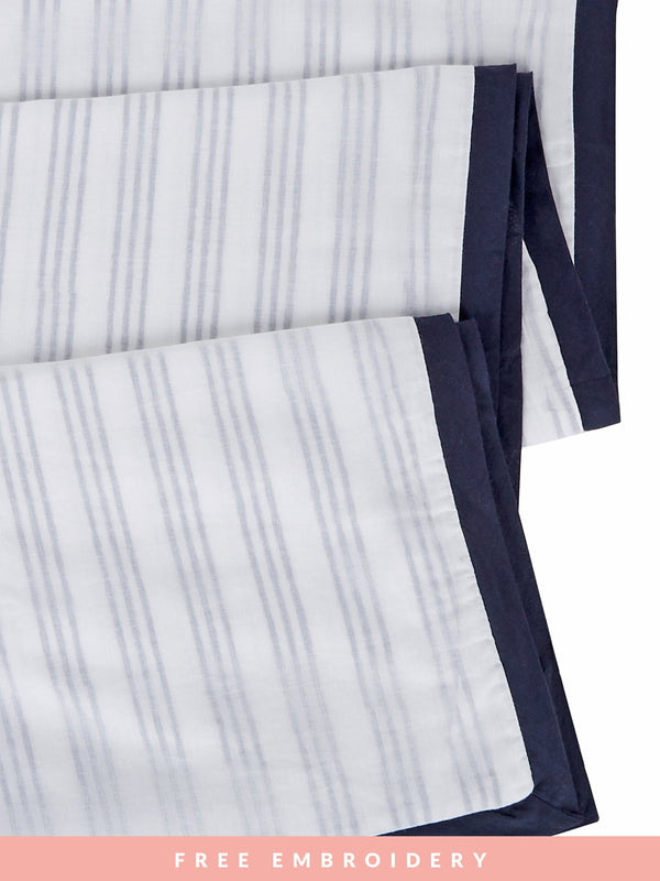 Cairo Blue Striped Cotton Dohar Blanket