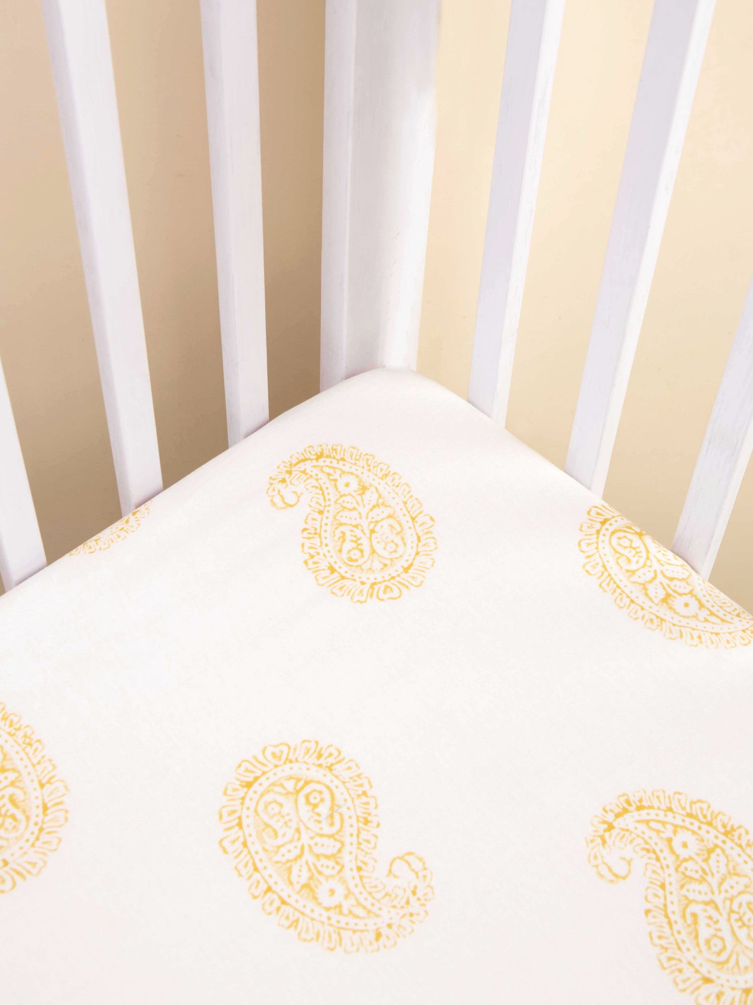 Mustard Paisley Fitted Crib Sheet – Mimibear