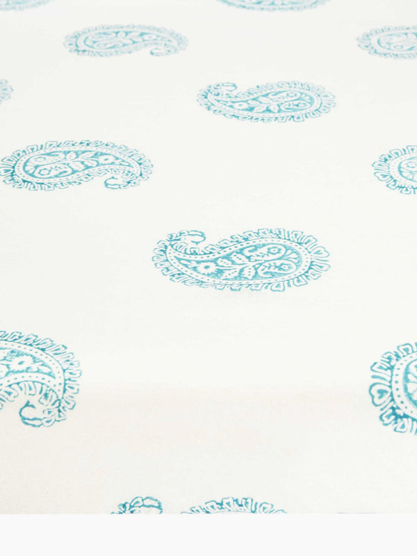Teal Paisley Fitted Crib Sheet
