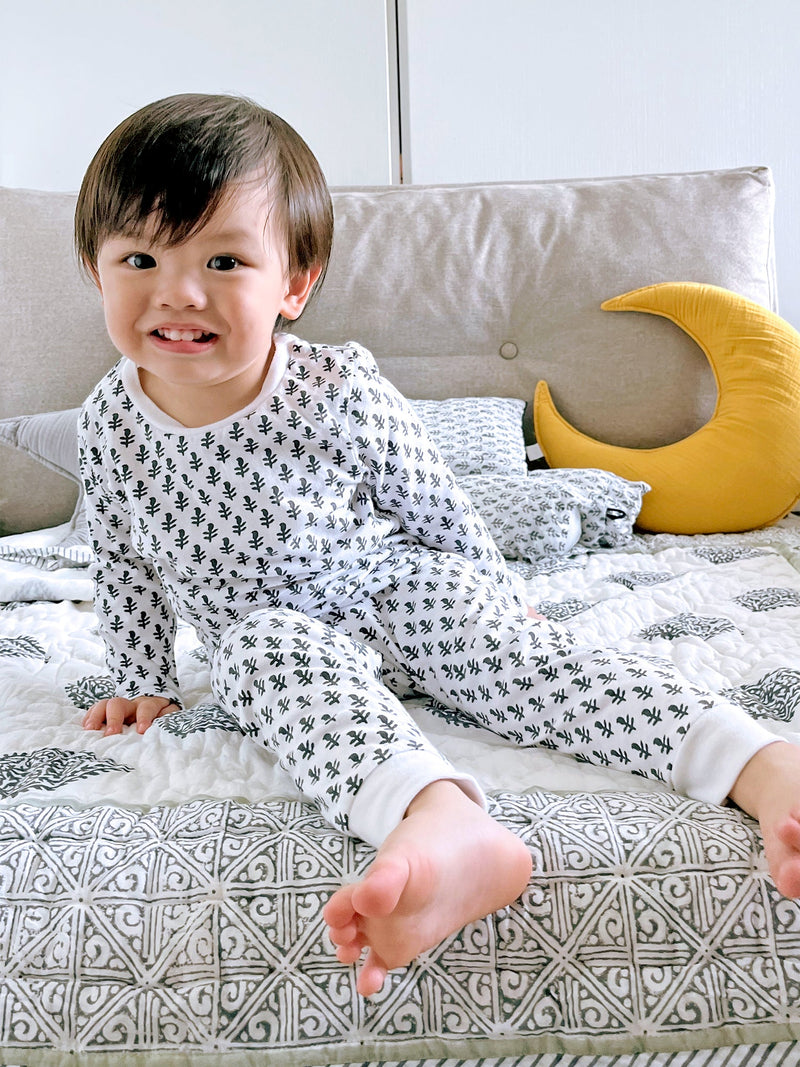 Toddler & Big Kid Cotton Knit PJ Set (Fort Blue)