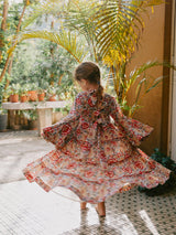 Twinning Set - Block Printed Dress - Lucky Red Floral