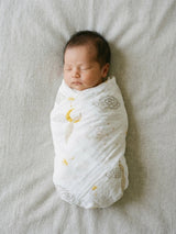 Organic Swaddle Set - Sweet Dreams (Enchanted Peacock & Magical Feathers)