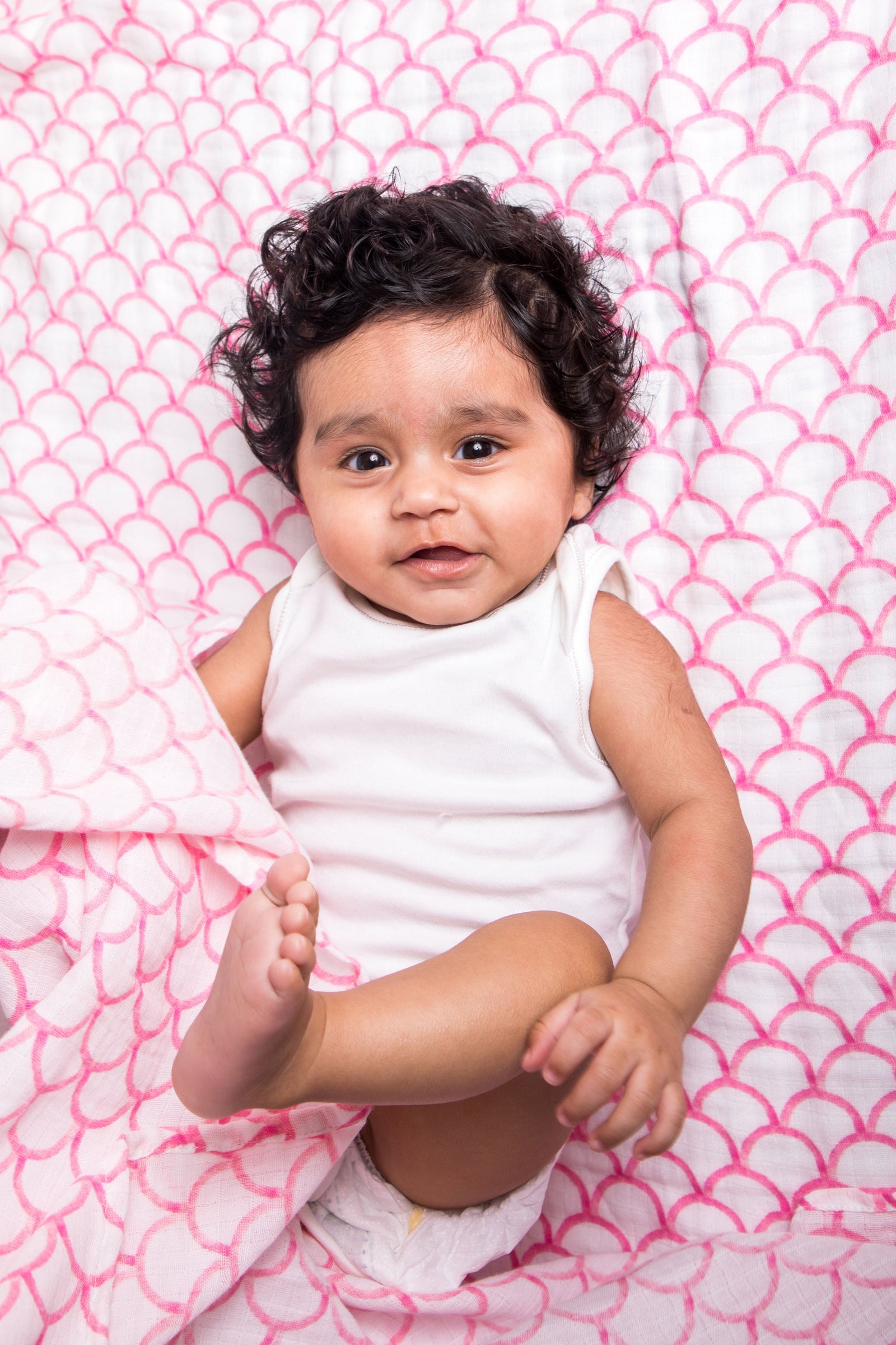 Organic Swaddle Pink Rainbow Mimibear