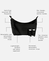 FIA Eco Stroller Organiser with Stroller Clips - Black