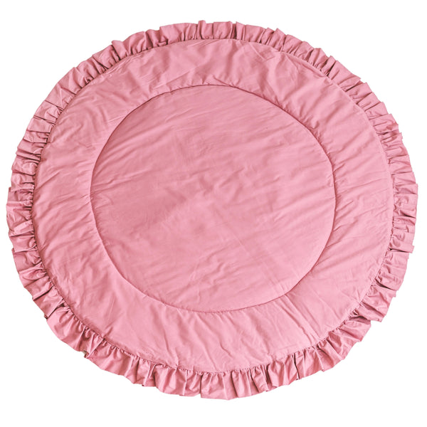 MINICAMP Kids Playmat With Ruffled Border in Rose