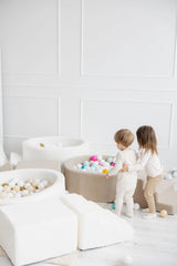 Monio - Plush Ball Pit + 200 Balls (colour of your choice) - Ecru