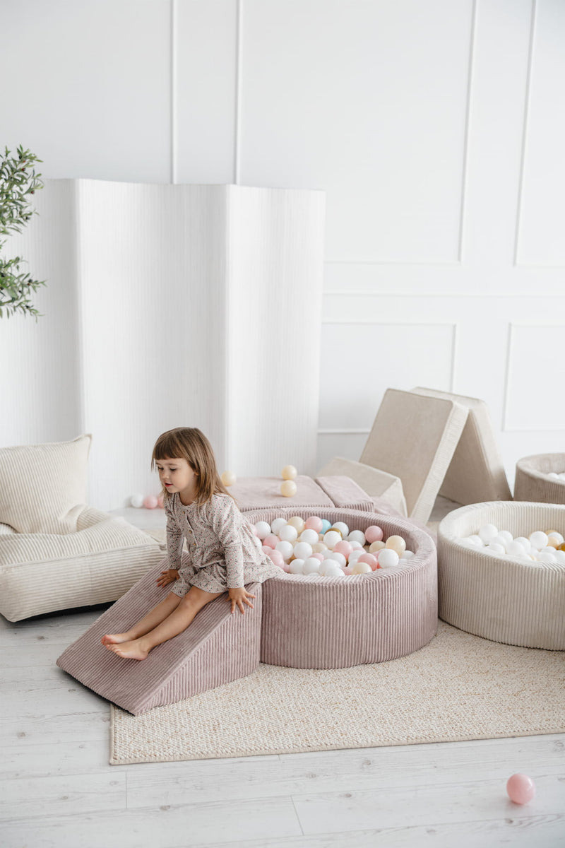 Monio -  Corduroy Foam Soft Play & Ball Pit 200 Balls - Grey