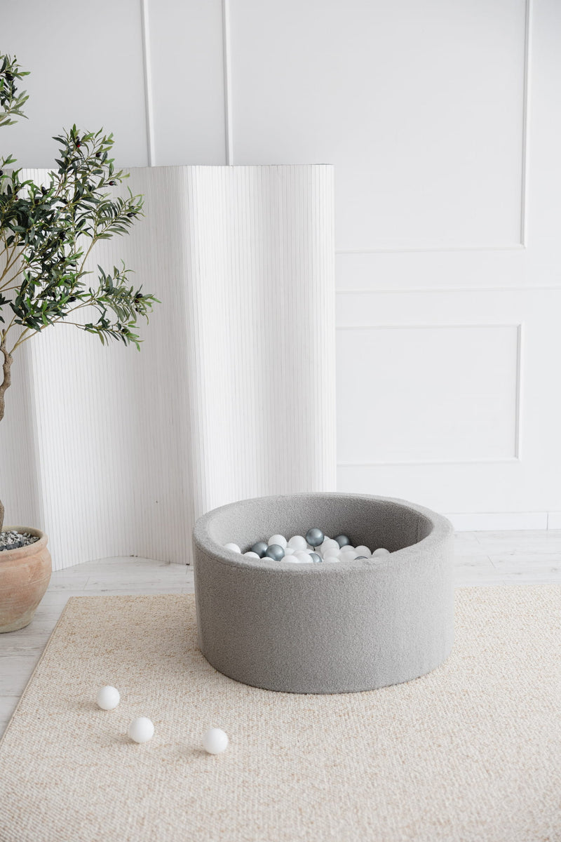 Monio - Grey Boucle Ball Pit + Balls (colour of your choice)